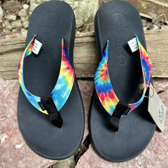 Chaco Mens Chillos Flip Flop Sandals Tie Dye JCH108035 Size 9 M New - Picture 2 of 6